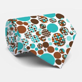 Men's Necktie Turquoise Brown Circles Stropdas