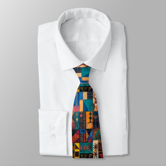 Men's Nectie Abstract Pattern African Neck Tie Stropdas (Gebonden)