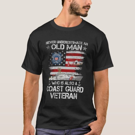 Mens Never Underestimate An Old Man  Coast Guard G T-shirt (Voorkant)