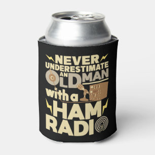 Mens Never Underestimate An Old Man With A Ham Rad Blikjeskoeler