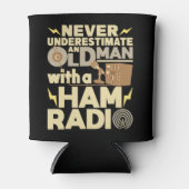 Mens Never Underestimate An Old Man With A Ham Rad Blikjeskoeler (Voorkant)