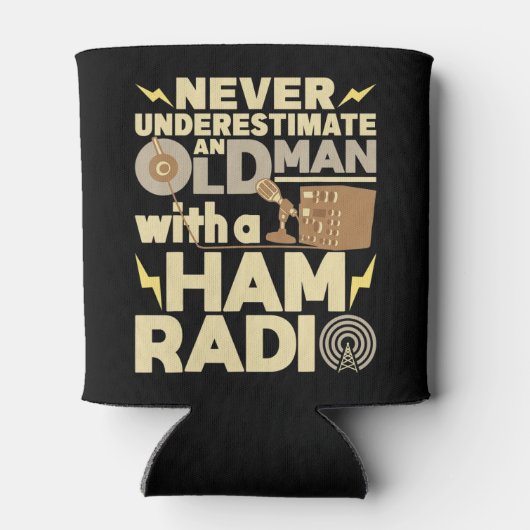 Mens Never Underestimate An Old Man With A Ham Rad Blikjeskoeler (Achterkant)