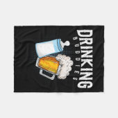 Mens New Dad Beer And Milk Joke Fleece Deken (Voorkant (Horizontaal))