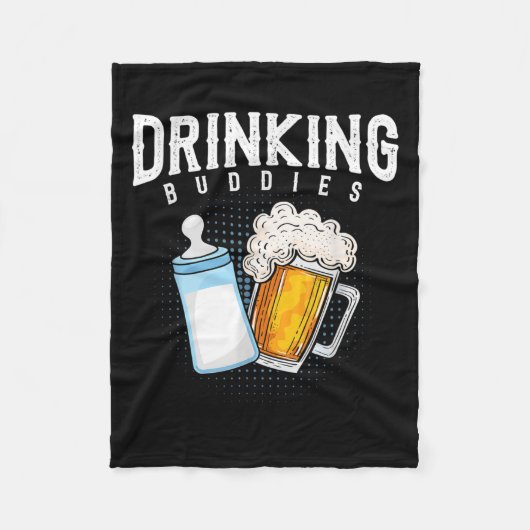 Mens New Dad Beer And Milk Joke Fleece Deken (Voorkant)