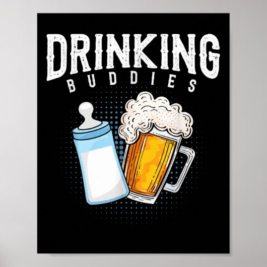 Mens New Dad Beer And Milk Joke  Poster (Voorkant)
