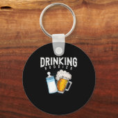 Mens New Dad Beer And Milk Joke Sleutelhanger (Voorkant)