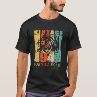Mens October 1947 75 Year Old Limited Edition Lion T-shirt
