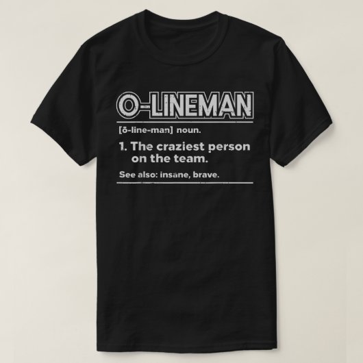 Mens Offensive O Lineman Definition Football Funny T-shirt (Design voorkant)