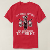Mens Officially Retired Retro Funny Retiring Golf T-shirt (Design voorkant)