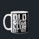 Mens Old Man Club Est 1955 Funny Senior Citizen Koffiemok<br><div class="desc">Mens Old Man Club is 1955 Funny Senior Citizen Humor Gag Gift. Perfect gift for your dad,  mom,  papa,  men,  women,  friend and Famy members on Thanksgiving Day,  Christmas Day,  Mothers Day,  Fathers Day,  4th of July,  1776 Independent day,  Veterans Day,  Halloween Day,  Patrick's Day</div>