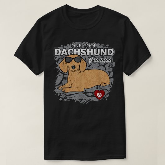 Mens One Cool Dachshund Grandpa Pet Lover T-shirt (Design voorkant)