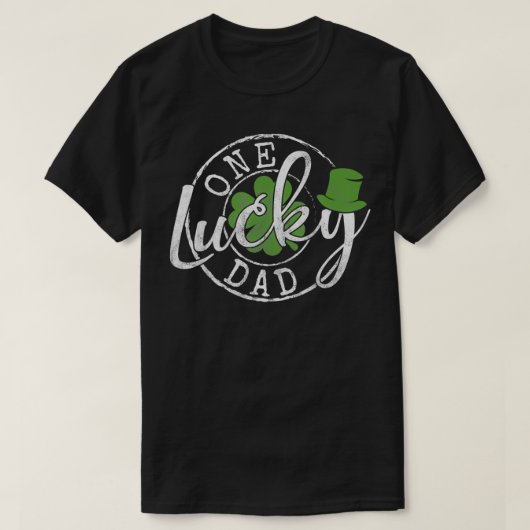 Mens One Lucky Dad Funny Father Irish St Patrick's T-shirt (Design voorkant)