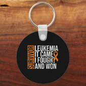 Mens overlevende Leukemie kwam vocht Won Leukemie Sleutelhanger (Voorkant)