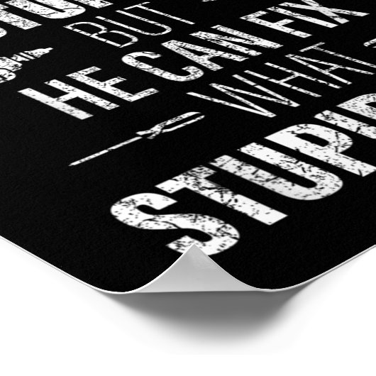 Mens Pa Can't Fix Stud Funny Father's Day Daddy Me Poster (Hoek)