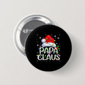 Mens Papa Claus Christmas Lights Long Sleeve  Ronde Button 5,7 Cm (Voorkant /achterkant)