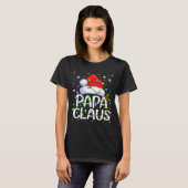 Mens Papa Claus Christmas Lights Long Sleeve  T-shirt (Voorkant volledig)