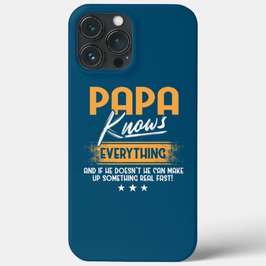 Mens Papa Knows Everything Funny Father's Day  Case-Mate iPhone Case (Achterkant)