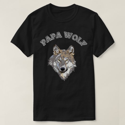 Mens Papa Wolf Tshirt Funny Camping Matching Famil (Design voorkant)