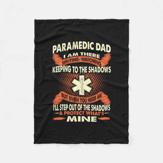 Mens Paramedic Dad Waiting Protect Father's Day Fleece Deken (Voorkant)