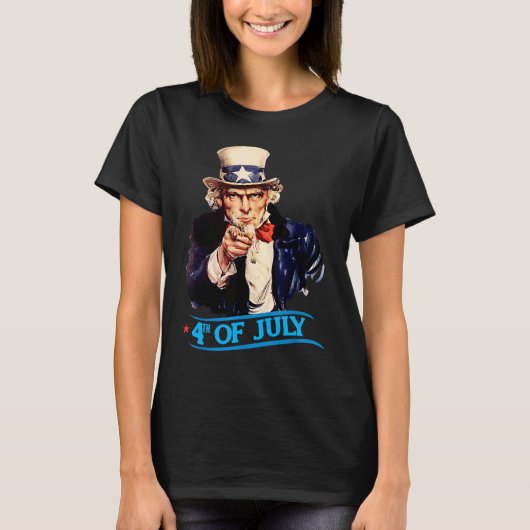 Mens Patriotic Uncle Sam 4th Of July Independence  T-shirt (Voorkant)