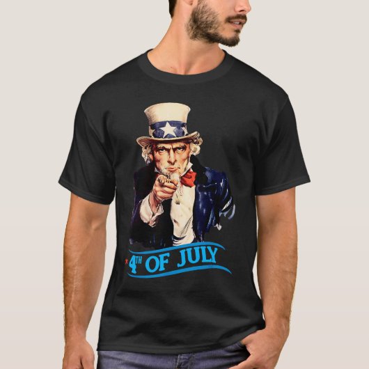 Mens Patriotic Uncle Sam 4th Of July Independence T-shirt (Voorkant)