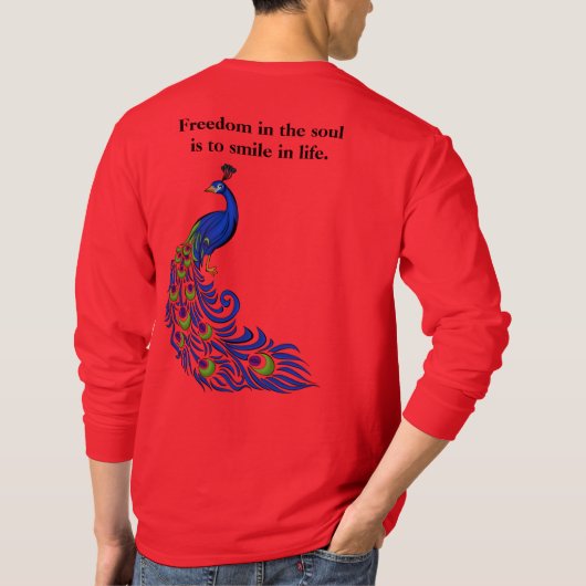 Men's peacock print T-shirt (Achterkant)