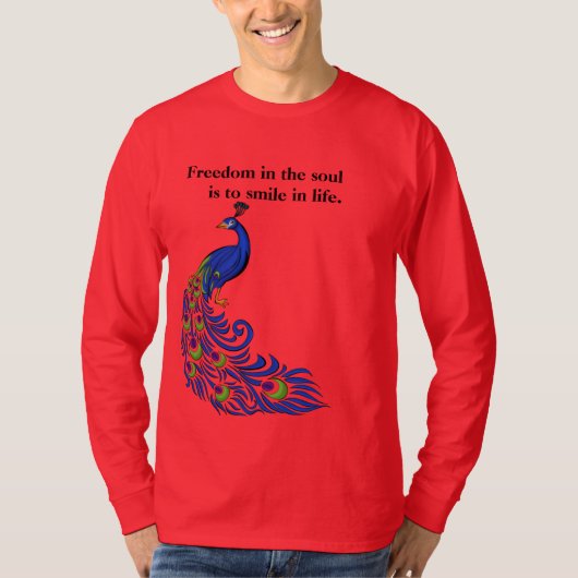 Men's peacock print T-shirt (Voorkant)