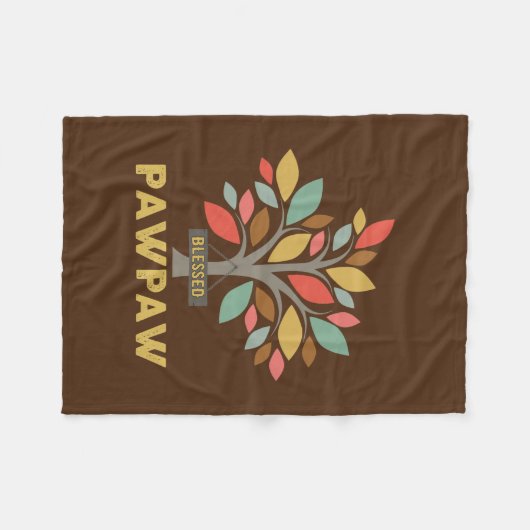 Mens Personalized Blessed Pawpaw Tree Father's Fleece Deken (Voorkant (Horizontaal))