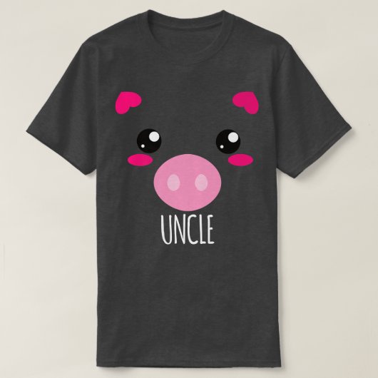 Mens Pig Face Kawaii Halloween Costume For Uncle F T-shirt (Design voorkant)