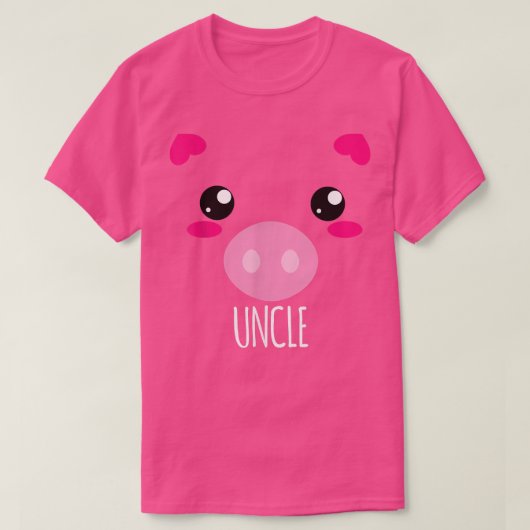 Mens Pig Face Kawaii Halloween Costume For Uncle F T-shirt (Design voorkant)