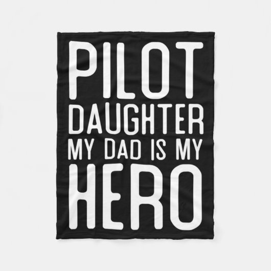 Mens Piloot Dochter Papa Is Held Geschenk Piloten Fleece Deken (Voorkant)