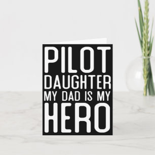Mens Piloot Dochter Papa Is Held Geschenk Piloten Kaart