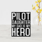 Mens Piloot Dochter Papa Is Held Geschenk Piloten Kaart (Gele Bloem)