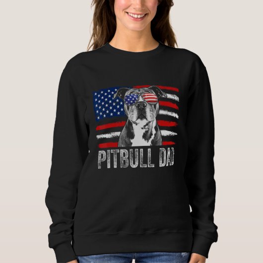 Mens Pitbull Dad Mens  Proud American Pit Bull Dog Trui (Voorkant)