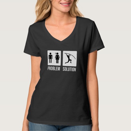 Mens Pole Vault Vaulter Jump Problem Solution   T-shirt (Voorkant)