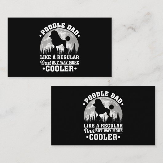 Mens Poodle Dad Like A Regular Dad Funny Poodle Do Visitekaartje (Voorkant / Achterkant)