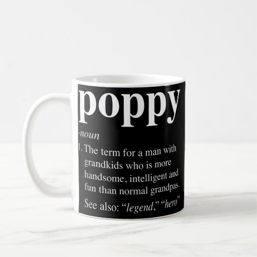 Mens Poppy Definition Funny Dictionary Entry for Koffiemok (Links)