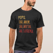 Mens Pops The Man The Myth The Legend Retro Father T-shirt (Voorkant)
