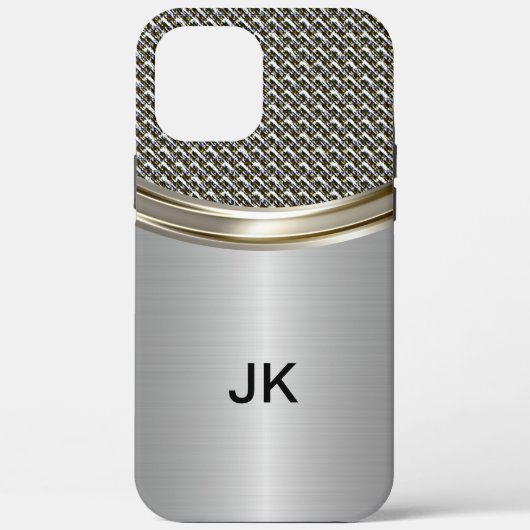 Mens Professional Monogram Metalen Uiterlijk Case-Mate iPhone Case (Achterkant)