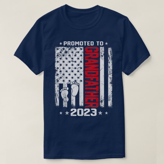 Mens Promoted To Grandfather 2023 Funny Fathers Da T-shirt (Design voorkant)