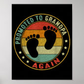 Mens Promoted To Grandpa Again Pregnancy Expecting Poster (Voorkant)