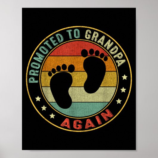 Mens Promoted To Grandpa Again Pregnancy Expecting Poster (Voorkant)