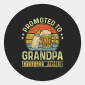 Mens Promoted To Grandpa Again Pregnancy Expecting Ronde Sticker (Voorkant)