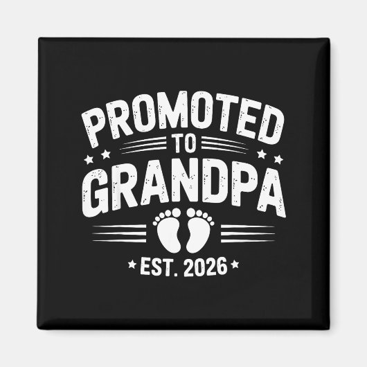 Mens Promoted To Grandpa Est 2026 New Grandpa Preg Magneet (Voorkant)