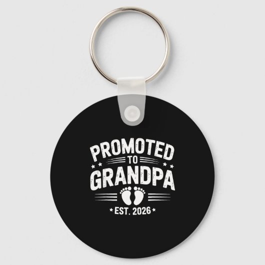 Mens Promoted To Grandpa Est 2026 New Grandpa Preg Sleutelhanger (Voorkant)