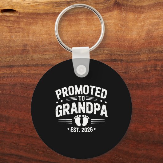Mens Promoted To Grandpa Est 2026 New Grandpa Preg Sleutelhanger (Voorkant)