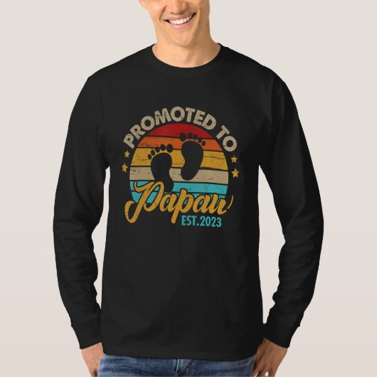 Mens Promoted to Papaw 2023 Father's Day First Ti T-shirt (Voorkant)