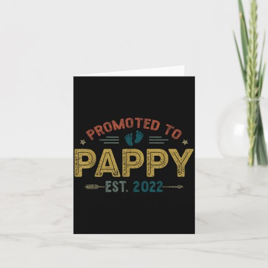 Mens Promoted To Pappy Est 2022 Funny New Pappy  Kaart (Voorkant)