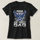 Mens Proud Air Force Dad Military Veteran  T-shirt (Design voorkant)