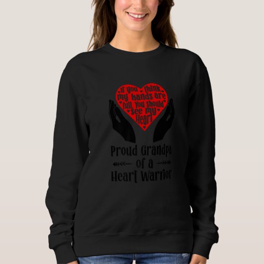 Mens Proud CHD Warrior Grandpa Congenital Heart Di Trui (Voorkant)